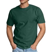 Mens Cotton T-Shirt Premium Short Sleeve Round Neck Soft Tee Shirts Casual Summer Classic Solid Basic Tops Pullover