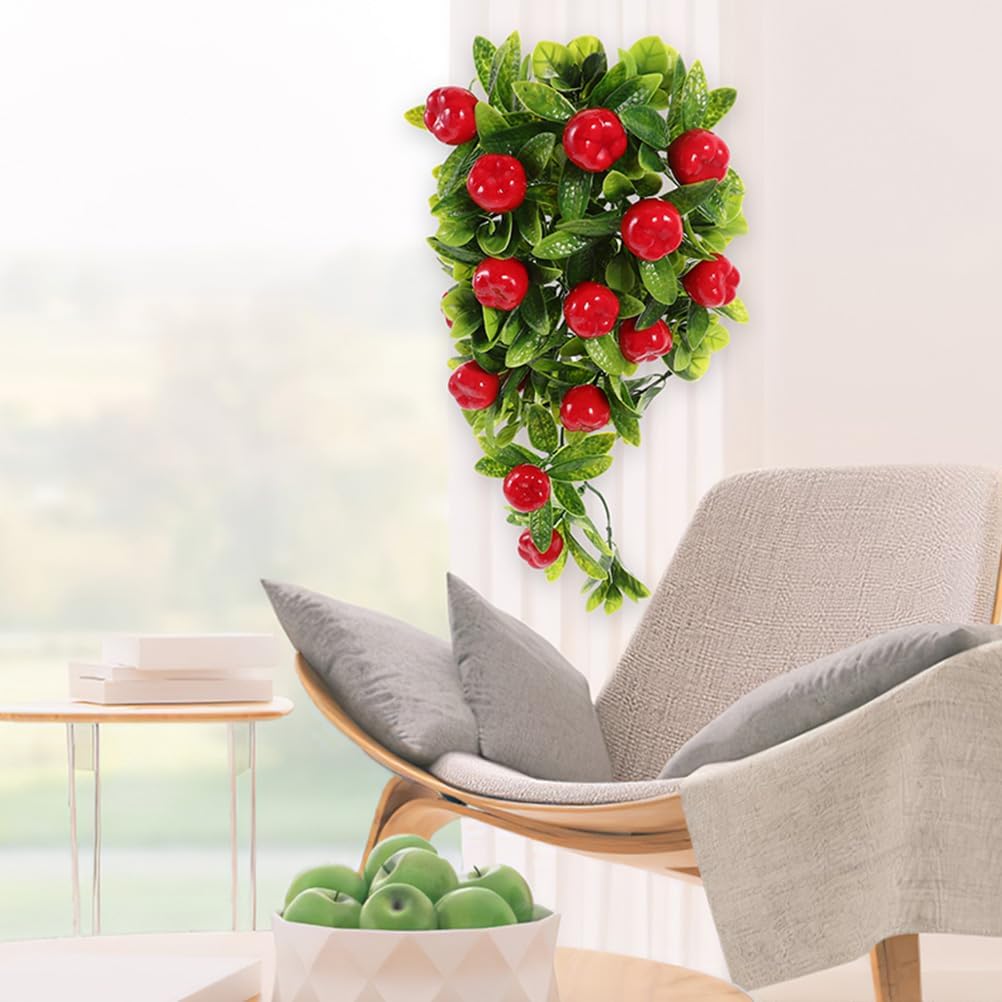 Holibanna Artificial Hanging Fruit Vine with Faux and Green Leaves 15.74X7.48X3.14 Inch Simulated Fruit Decoration for Indoor Outdoor Wall and Party Decor