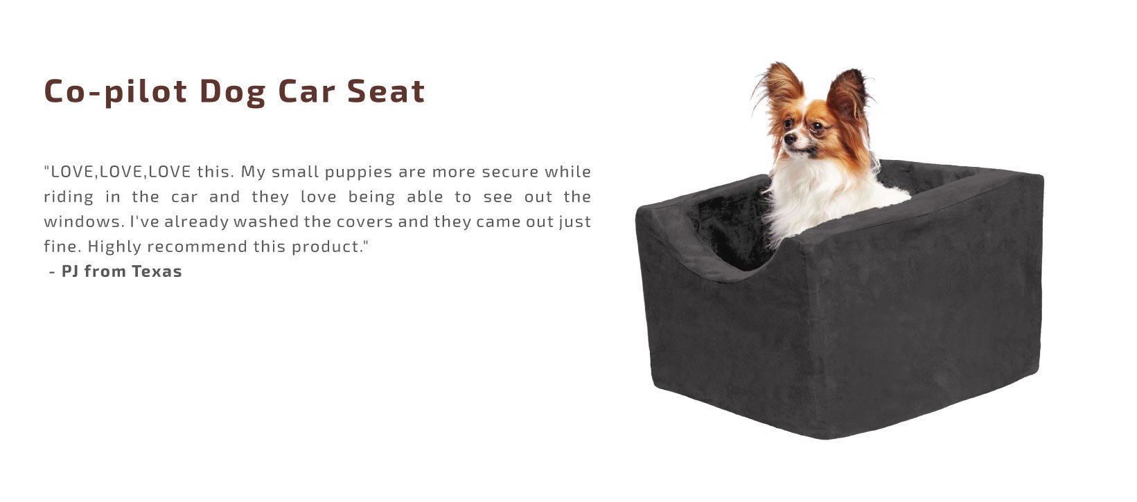 Copilot Dog Car Seat for Dogs Secure Foam Dog Booster Car Seat