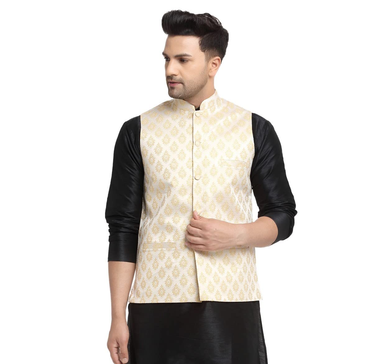 abh lifestyle Men's Jacquard Nehru Jacket.-picture-29