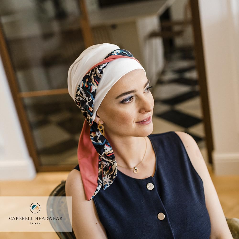 CAREBELL Pañuelo Oncológico para Quimioterapia/Protección para Alopecia/Modelo Smooth/Diseño Orsay/Transpirable, Suave y Cómodo/Hecho a Mano en España.