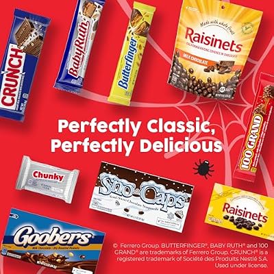 حلوى Butterfinger، CRUNCH Baby Ruth، Nerds، SweetTarts، Minis، Fun Size Assorted Candy، مجموعة متنوعة من 160 قطعة، 44.8 أونصة