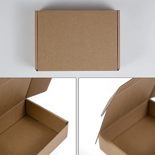 Miniatura 88 de Cajas de envío de 6 x 6 x 2 pulgadas, paquete de 25 cajas de cartón corrugado marrón para pequeñas empresas, embalaje y correo Marrón,Blanco