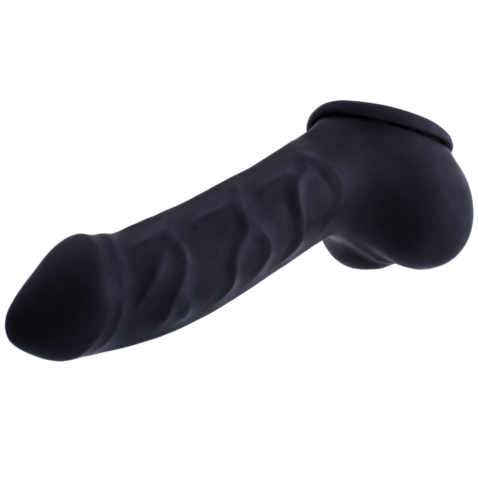 lattice guaina pene Carlos nero Lunghezza del pozzo: 15 cm - Penis sleeve con scroto e glande marcato