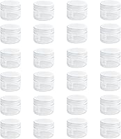 Vista 8 de Tarros cosméticos de plástico transparente con tapas blancas (verde)