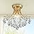 Bestier Modern Gold Crystal Semi-Flush Mount Chandelier Lighting Ceiling Light Fixture Lamp for Diningroom Bathroom Bedroom Livingroom 3 E12 Bulbs Required D13.5 inch X H11.6 inch