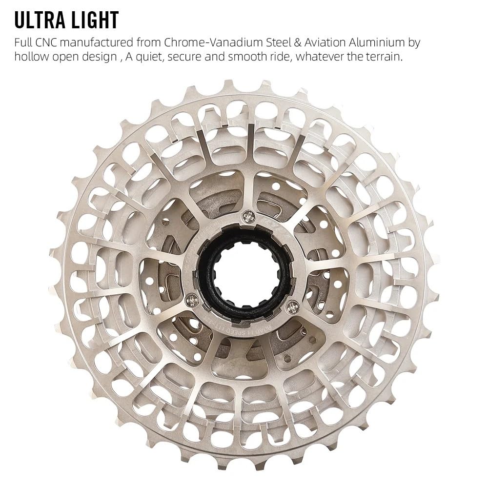 Cassettes Y PiñOnes Cassette de Bicicleta Carretera Cassettes ultraligeros 11S/12S 28T/32T/34T/36T Rueda Libre