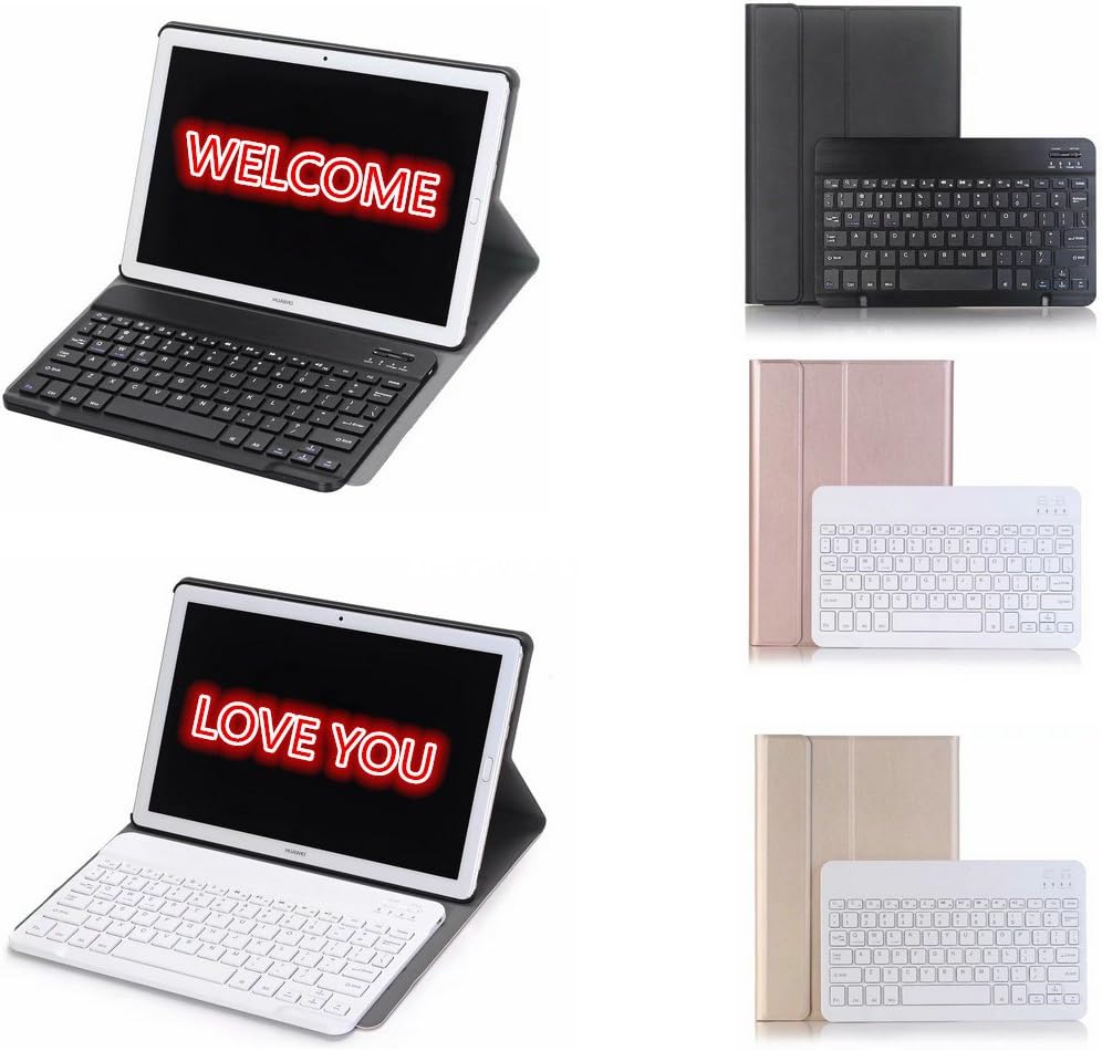 Huawei MediaPad M5/M5 Pro 10.8 inch Bluetooth Keyboard Case Slim Stand PU Leather Portfolio Detachable Cover for Huawei MediaPad M5/M5 Pro 10.8" 2018 (Huawei MediaPad M5/M5 Pro 10.8, Black)