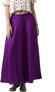 Women's Chanderi Maxi Skirt (TS0747A_Dark Purple_Free Size)