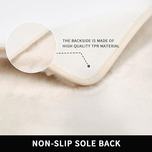 Miniatura 4 de Alfombra gris de lujo, 6 x 9 pulgadas, esponjosa, suave, de piel sintética de conejo, alfombra de piel sintética para sala de estar, alfombra