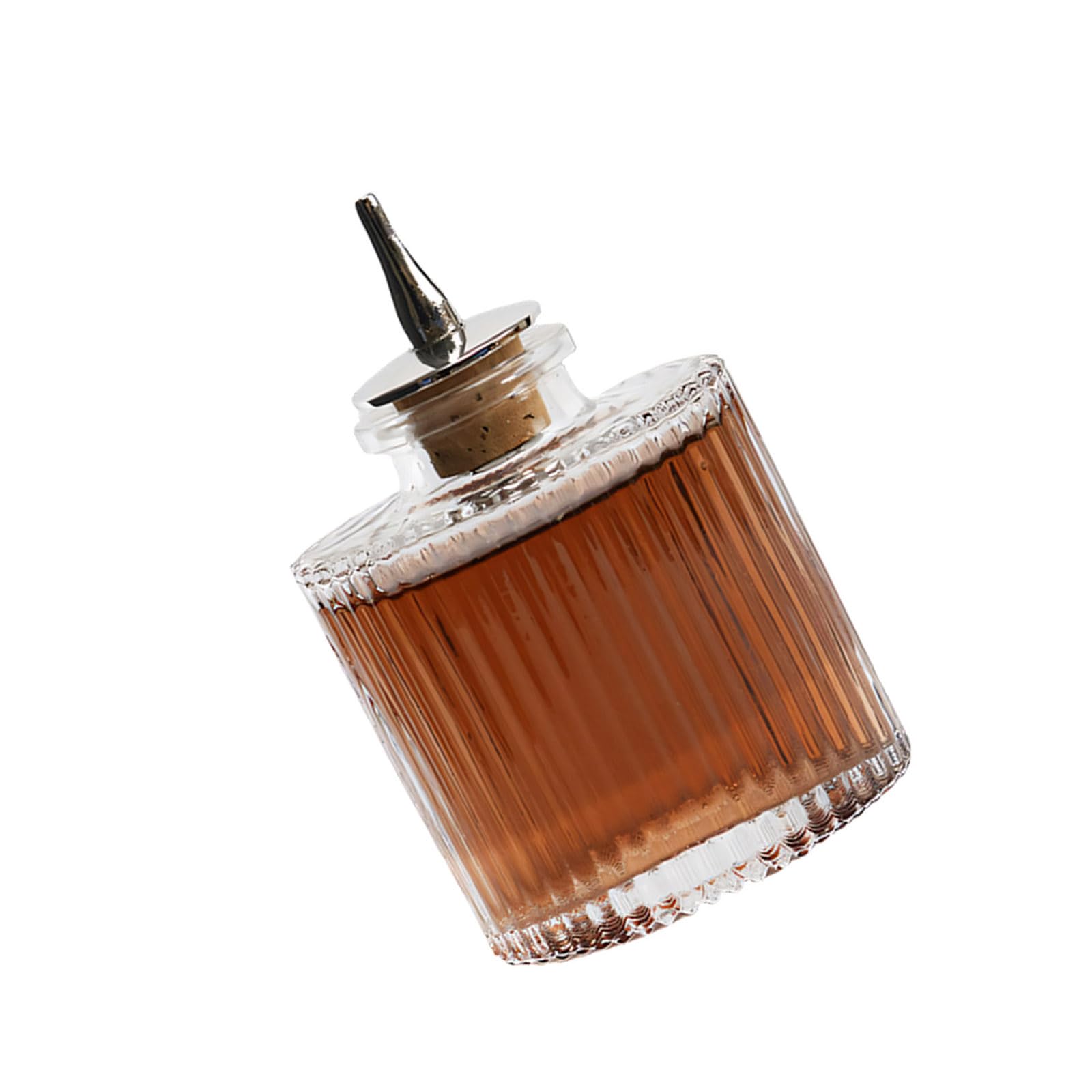 Bouteille d'alcool en verre à rayures ovales pour préserver vos liqueurs