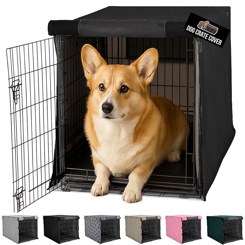 Capa para Canil e Caixa para Cães GORILLA GRIP com Janelas de Tela, Preta, 76,2 x 48,26 x 53,34 cm