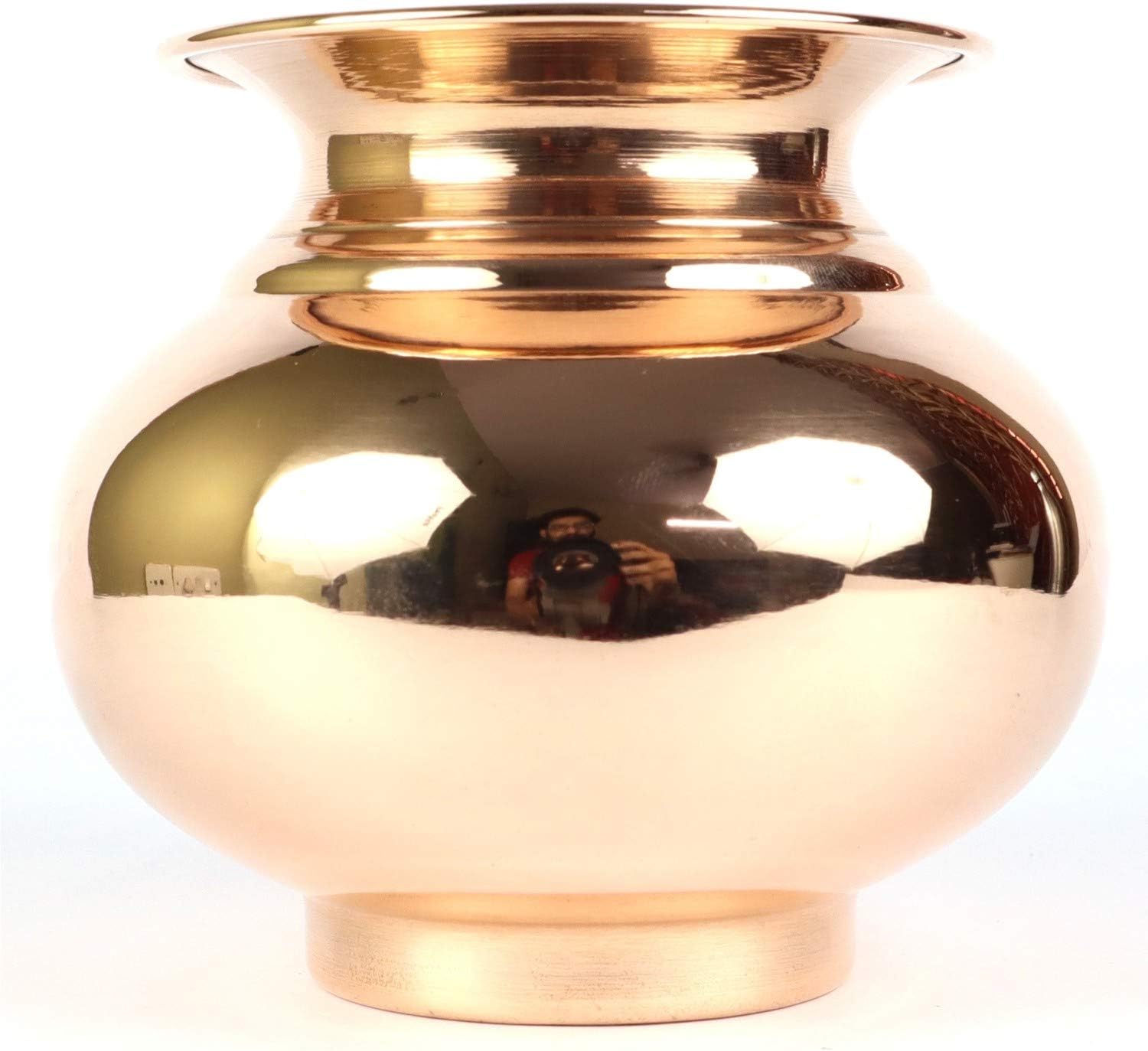 ASHIRWAD Pure Copper Lota Kalash Gadvi for Pooja Hindu Prayer Kalash Arti Puja Pot for New Home | AE000026-05 (1.0 L)