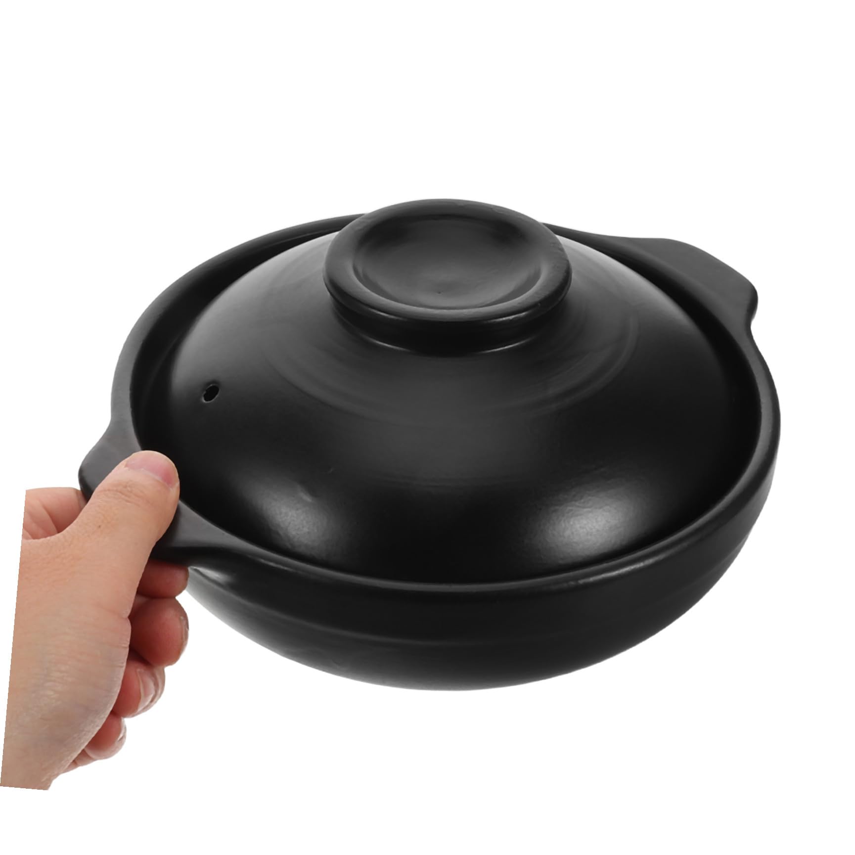 Cazuela de Barro con Tapa de Arcilla Negra 600ml para Cocina