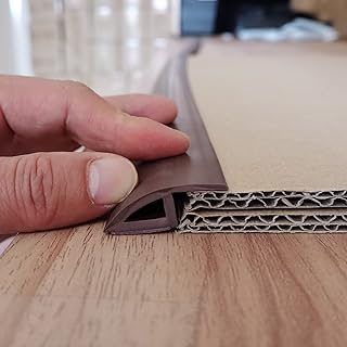 ZEYUE 6.56ft Floor Mats Edge Reducer - Carpet Straight Edge Threshold Transition Strip Floor Edging Trim Vinyl - Beveled E...