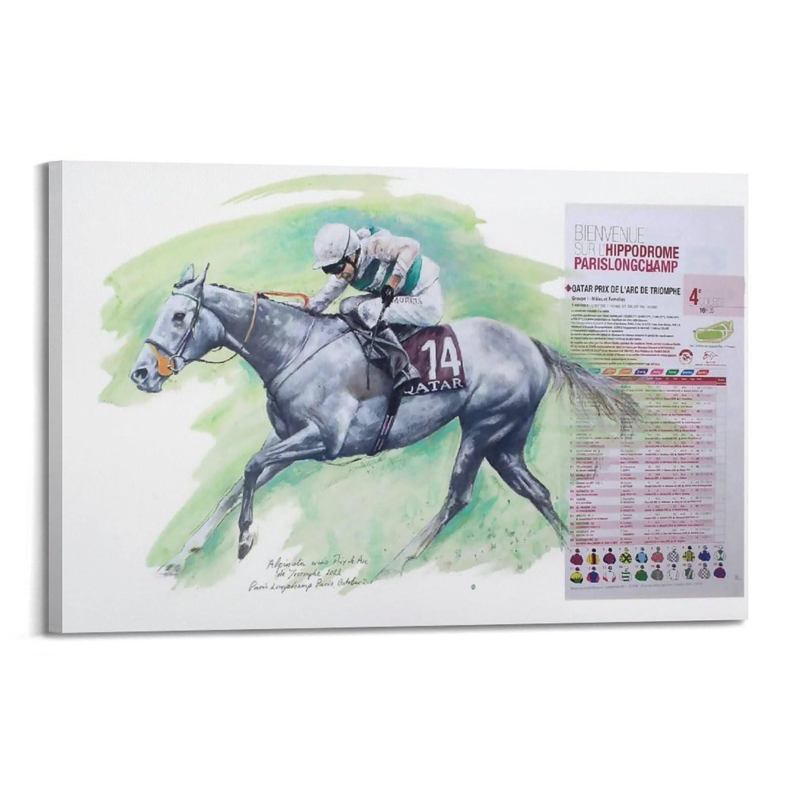 JONZA Horse Racing Artworks Poster Alpinista Decorative Painting Canvas Wall And Art Picture Family Bedroom Decor 08x12inch(20x30cm)