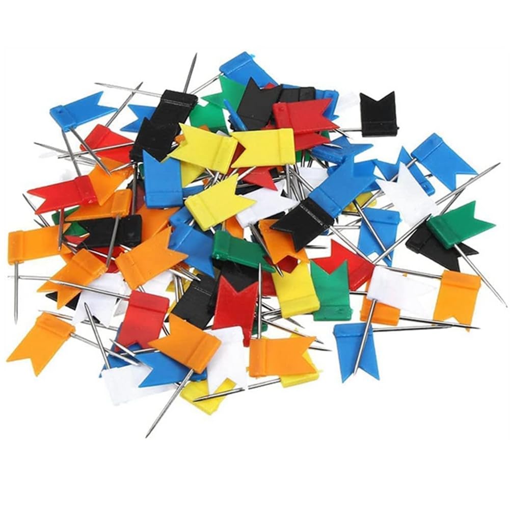 Spilli colorati per bandiere, bandierine, puntine da disegno, mappa del mondo, puntine da disegno, spille per bollettini, foto, calendario, bacheca, 2000 pezzi