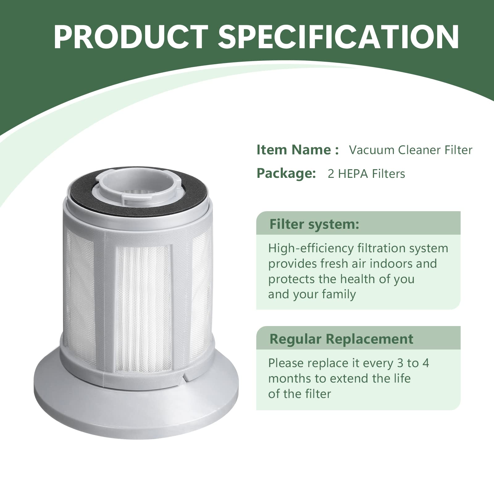 JORAIR Ersatzfilter Für Bissell Zing Staubsauger – 2 Stück, HEPA, Waschbar, Kompatibel Mit 2156A, 1665, 16652