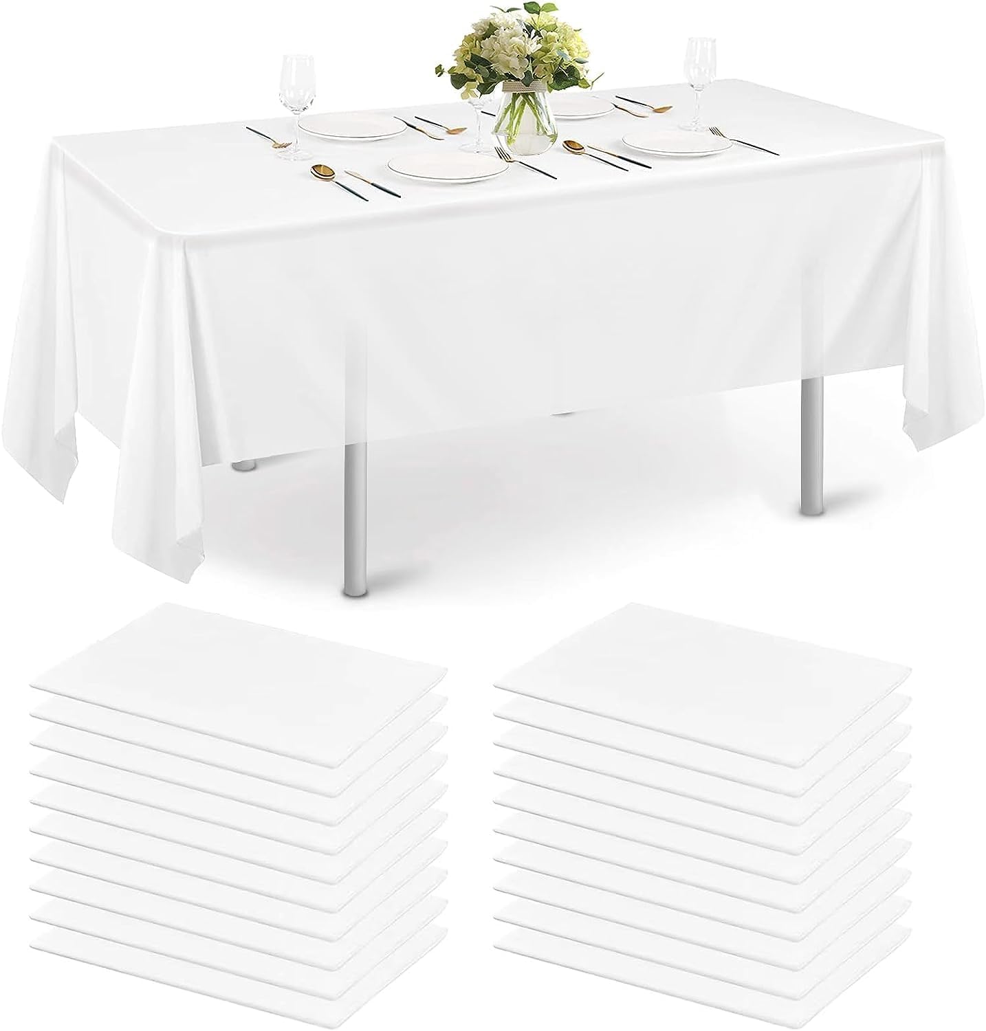 Nappes blanch mariage imperméable et résistante aux liquides 20 packs