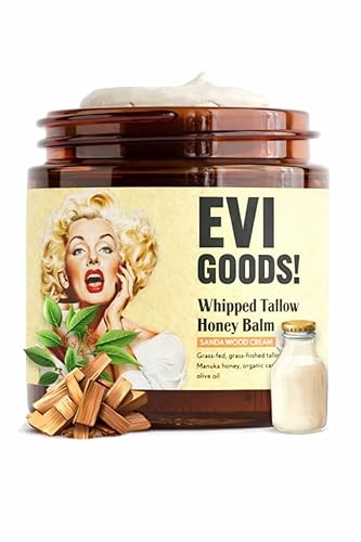 Bálsamo de miel de sebo batido, sarga de res alimentada con pasto con ingredientes naturales, cuidado hidratante de la piel