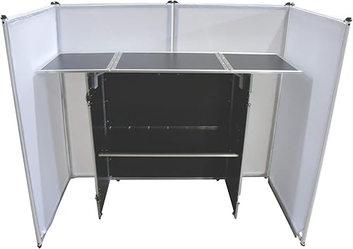 Miniatura 2 de Harmony Audio Aluminum Portable DJ Facade Booth Scrim &amp; 54" Workstation Table