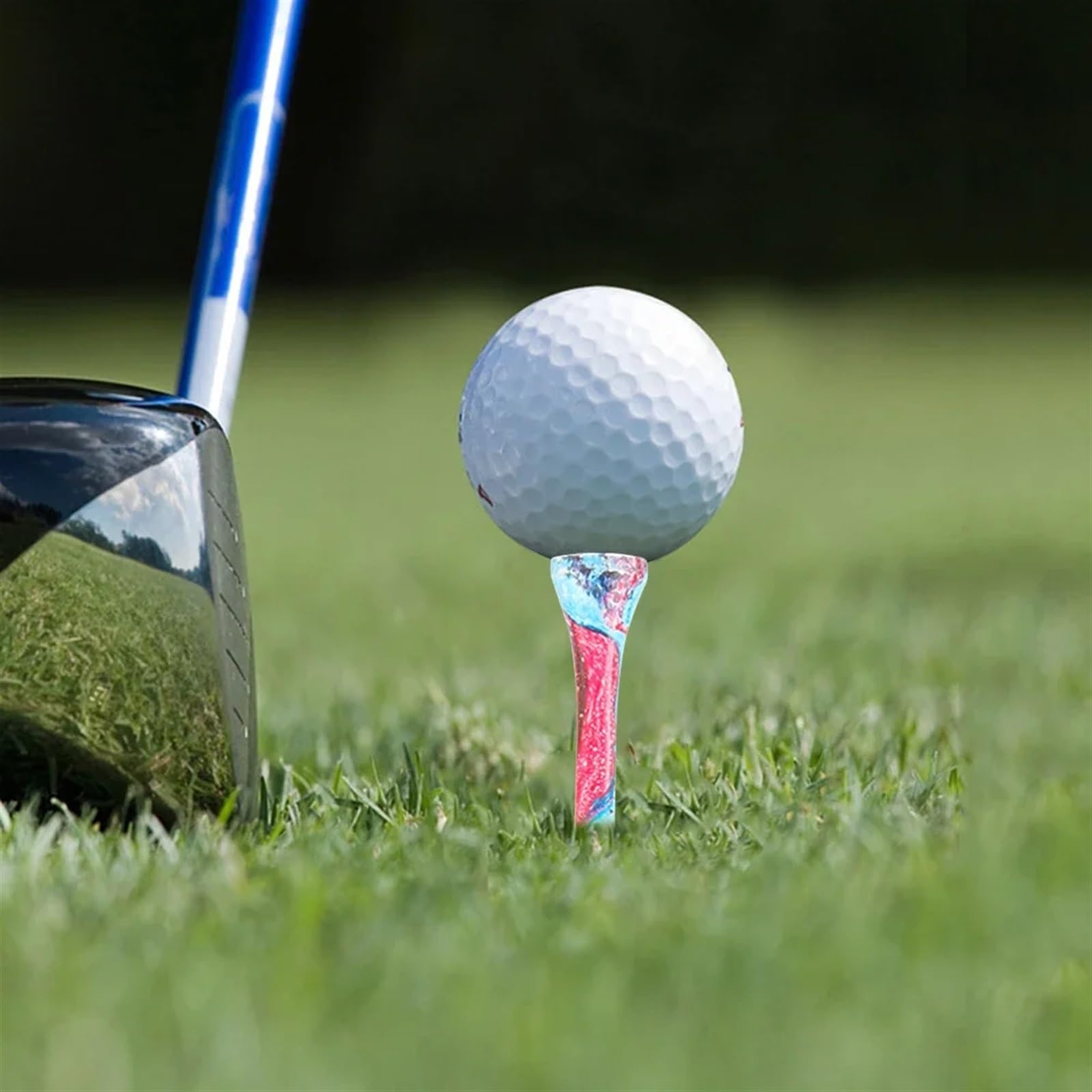 Golf Tee 50 Stück Holz-Golf-Tees, tragbarer Golf-Tack, stabilere Golfball-Nägel, Tees, buntes Golf-Trainingsball-Tee, Golf-Zubehör FüR Einen Idealen Abschlag