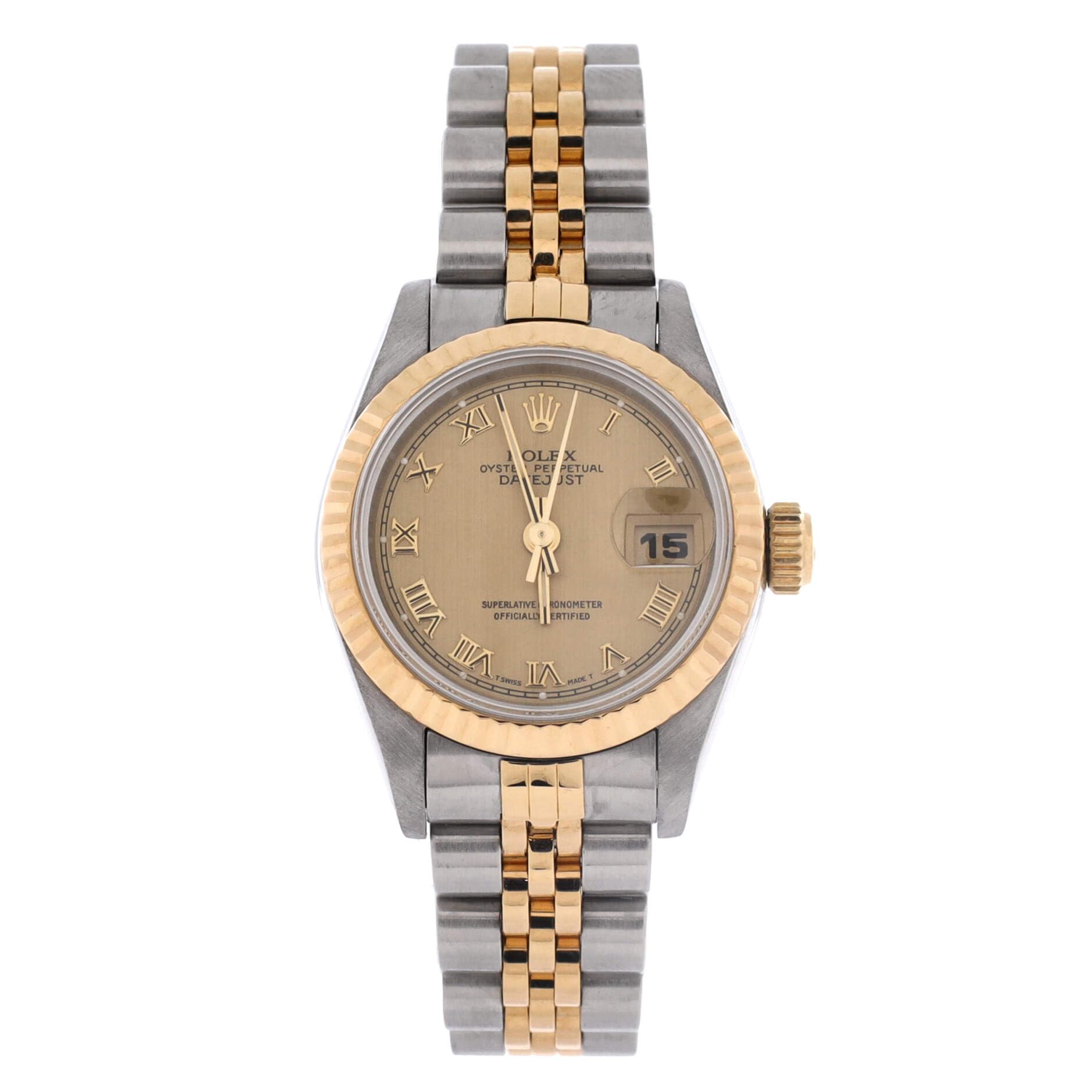 Rolex Pre-Loved Oyster Perpetual Datejust Automatic Watch Stainless Steel and Yellow Gold 26