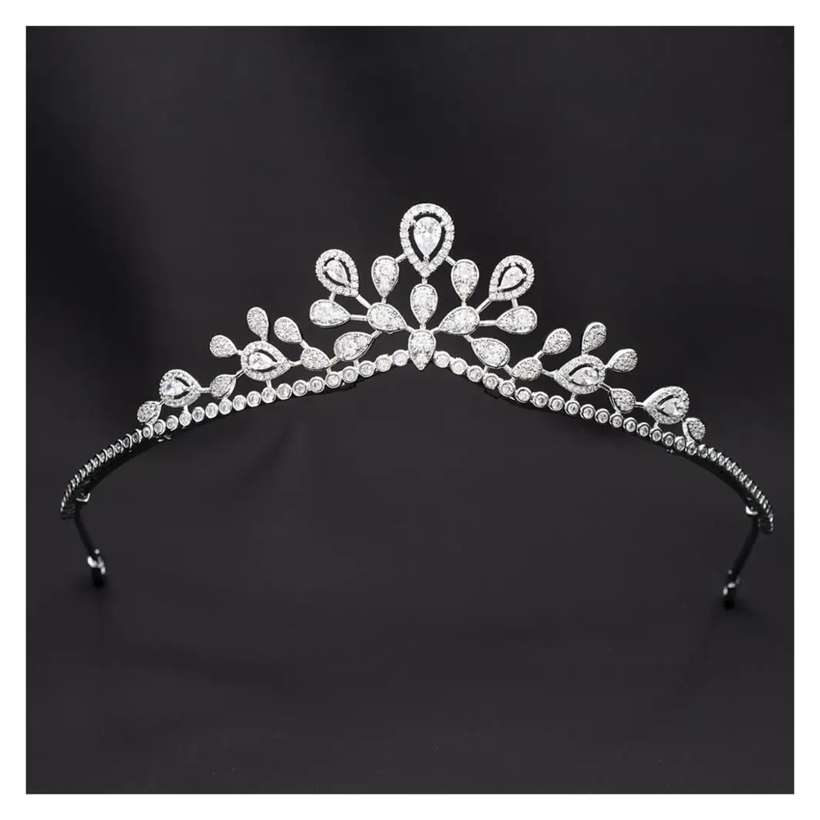 Einfache süße Zirkonia Prinzessin Tiara Diadem Braut Hochzeit Haarschmuck Zubehör Haarteile