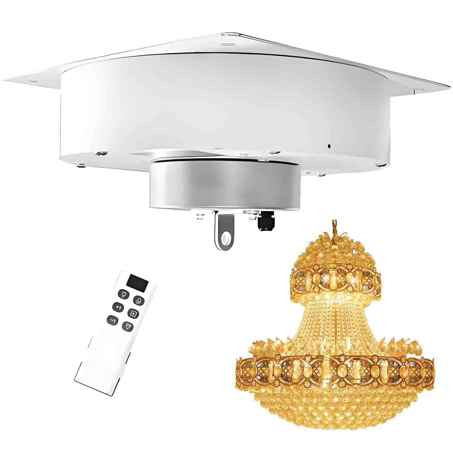 GLBMXDD Safe Chandelier Maintenance Lift, Chandelier Hoist Lifter,19.69ft Lift Stroke, Optional,W/Remote Control, for Villas, Shopping Malls, Banquet 40kg(88lbs)