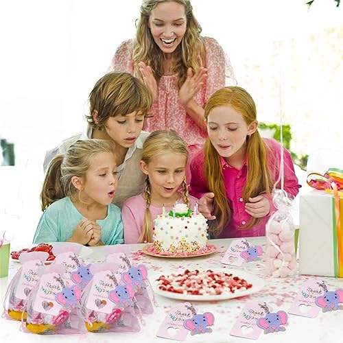 Miniatura 5 de Juego de 50 llaveros de elefante para baby shower, recuerdos de fiesta temática de elefante, suministros de fiesta de cumpleaños para niños y niñas