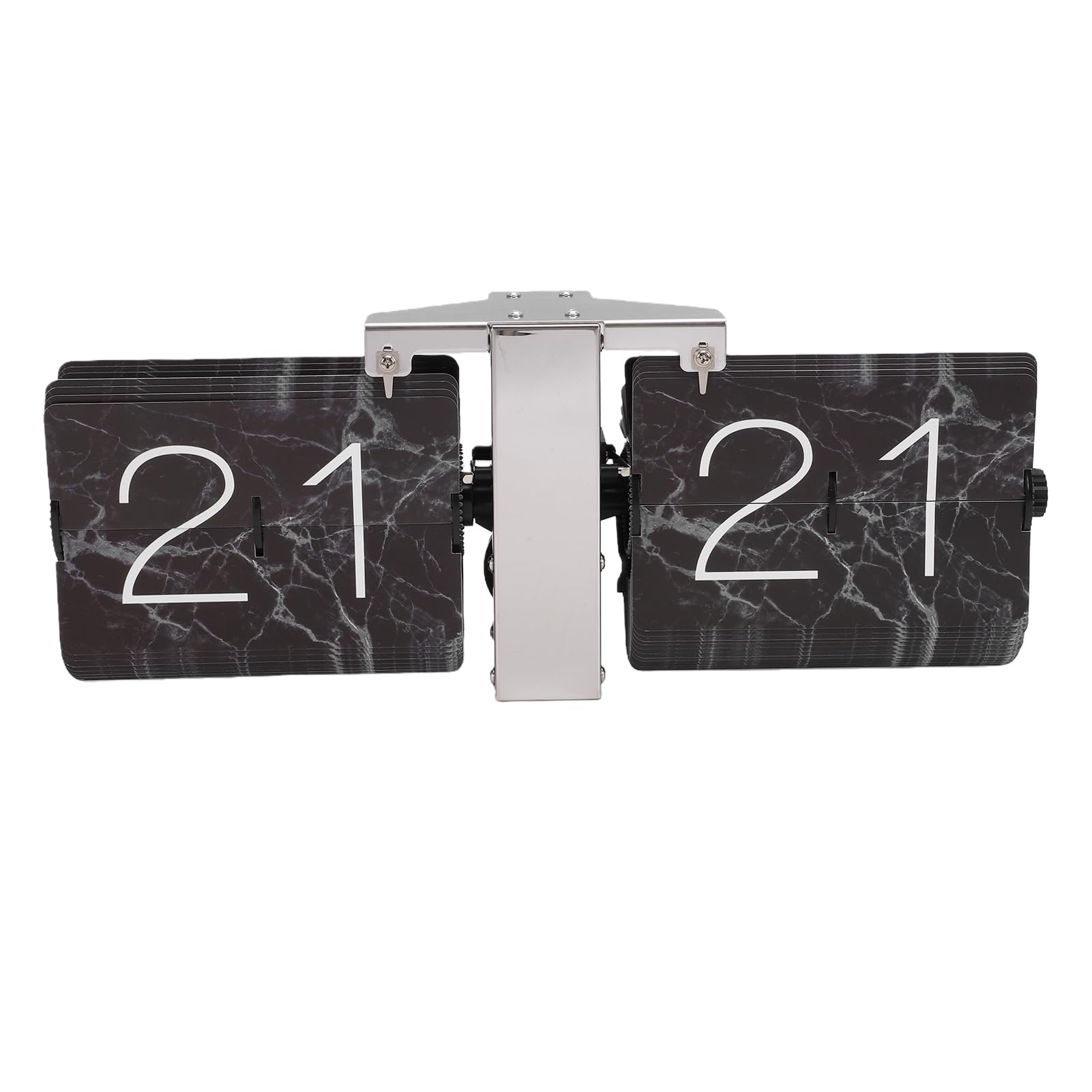 Flip-Uhr, Elegante Retro-Schreibtischuhr mit Automatischem Umblättern für Zuhause und Büro, 24-Stunden-Digital-Flip-Uhr für Wohnzimmer und Arbeitszimmer (Edelstahl 304, 36 X 14 X 8,5 cm)
