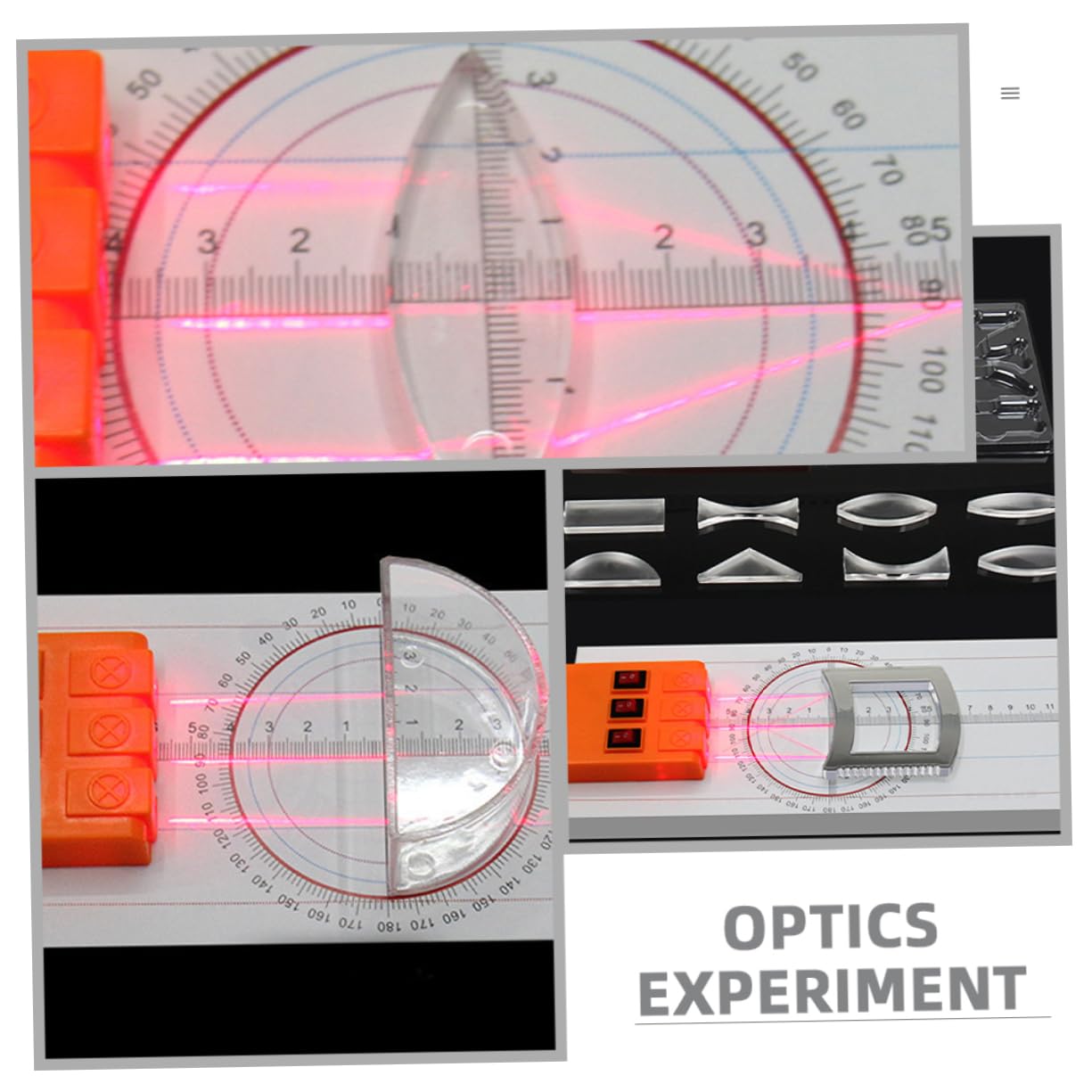 Physics Optics Experiment Set Prism and Convex Lens