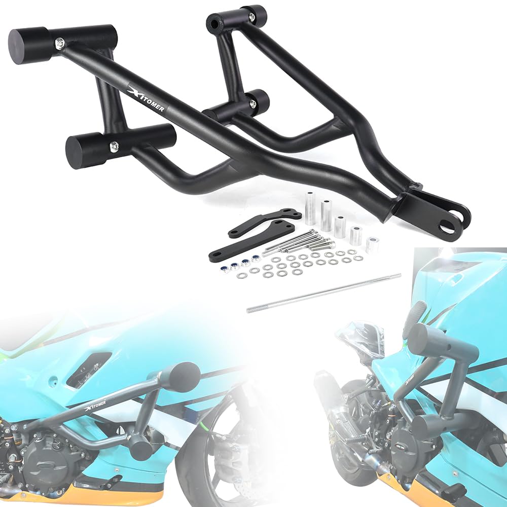 Xitomer, Barra di protezione per motore Stunt Cage Highway per Ninja 500 Z500 2024-2025, Z400 2019-2024, Ninja 400 2018-2025, Gabbia d'urto per moto