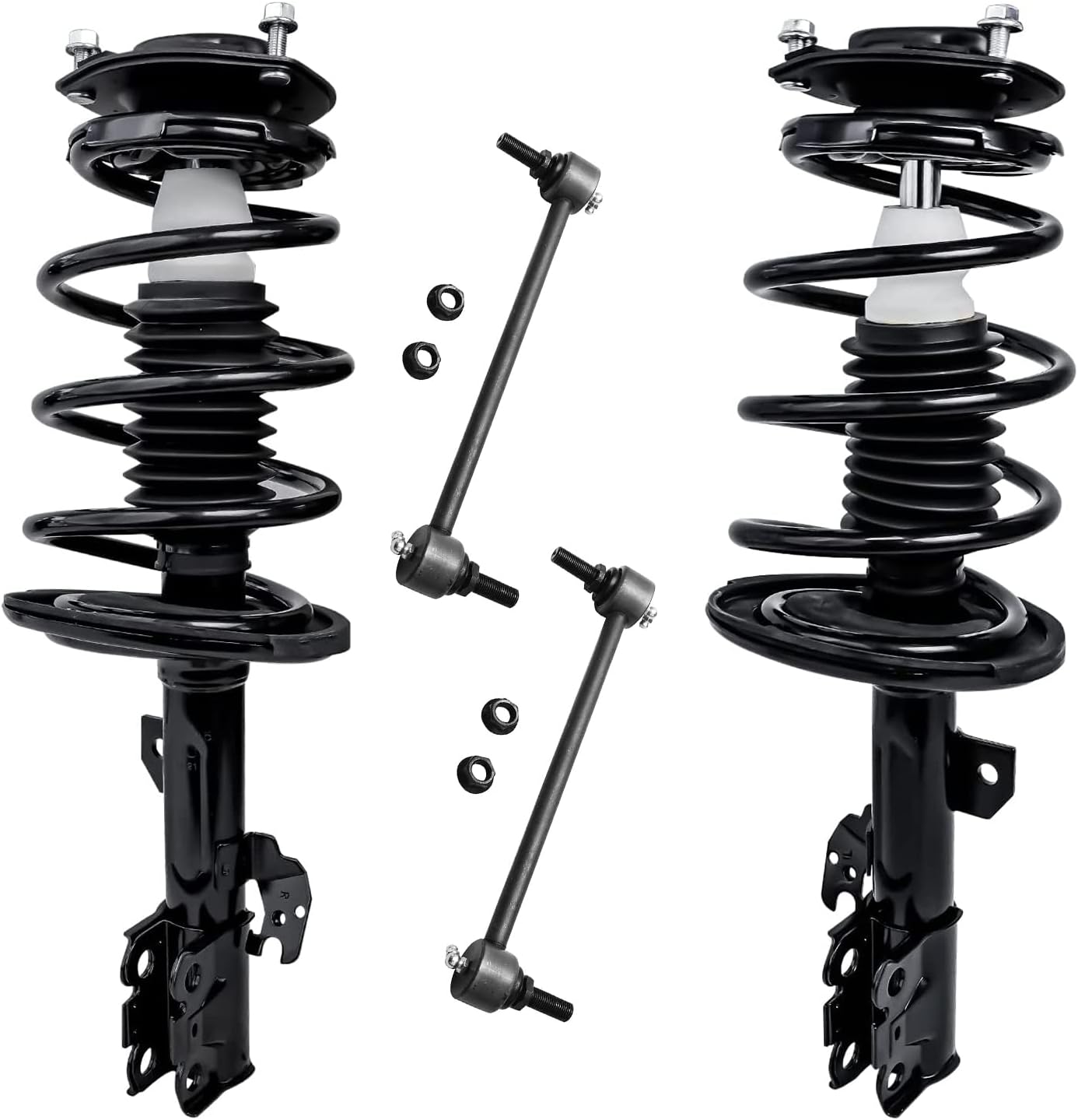Front Struts Sway Bars Kit for 2004 2005 2006 Toyota Camry Solara Lexus ES330, Complete 2 Quick Install Ready Struts with Coil Springs Assembly 2 Sway Bar Links Replacement