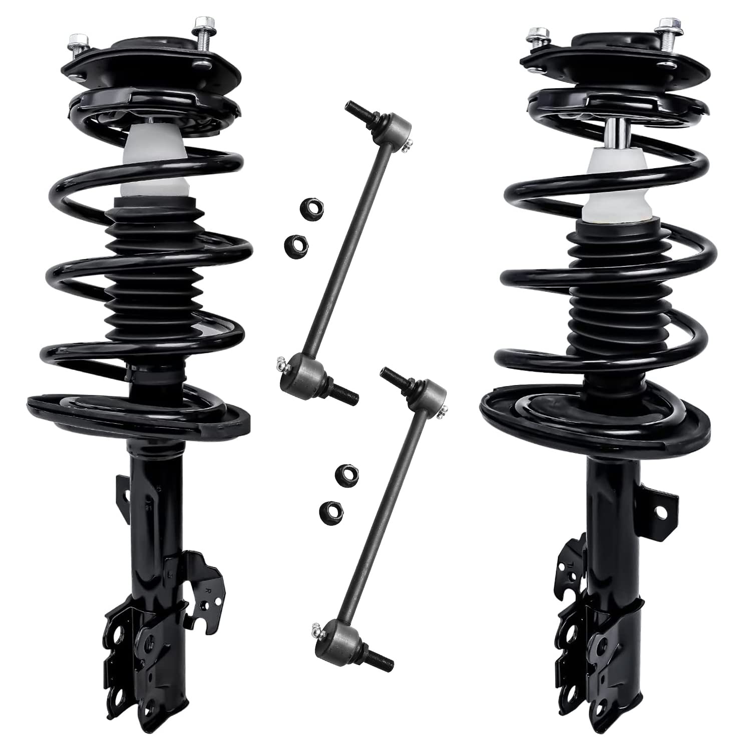 Detroit Axle - Front Struts Sway Bars for 2004 2005 2006 Toyota Camry Solara Lexus ES330 Complete 2 Quick Install Ready Struts with Coil Springs Assembly 2 Sway Bar Links Replacement Suspension Kit
