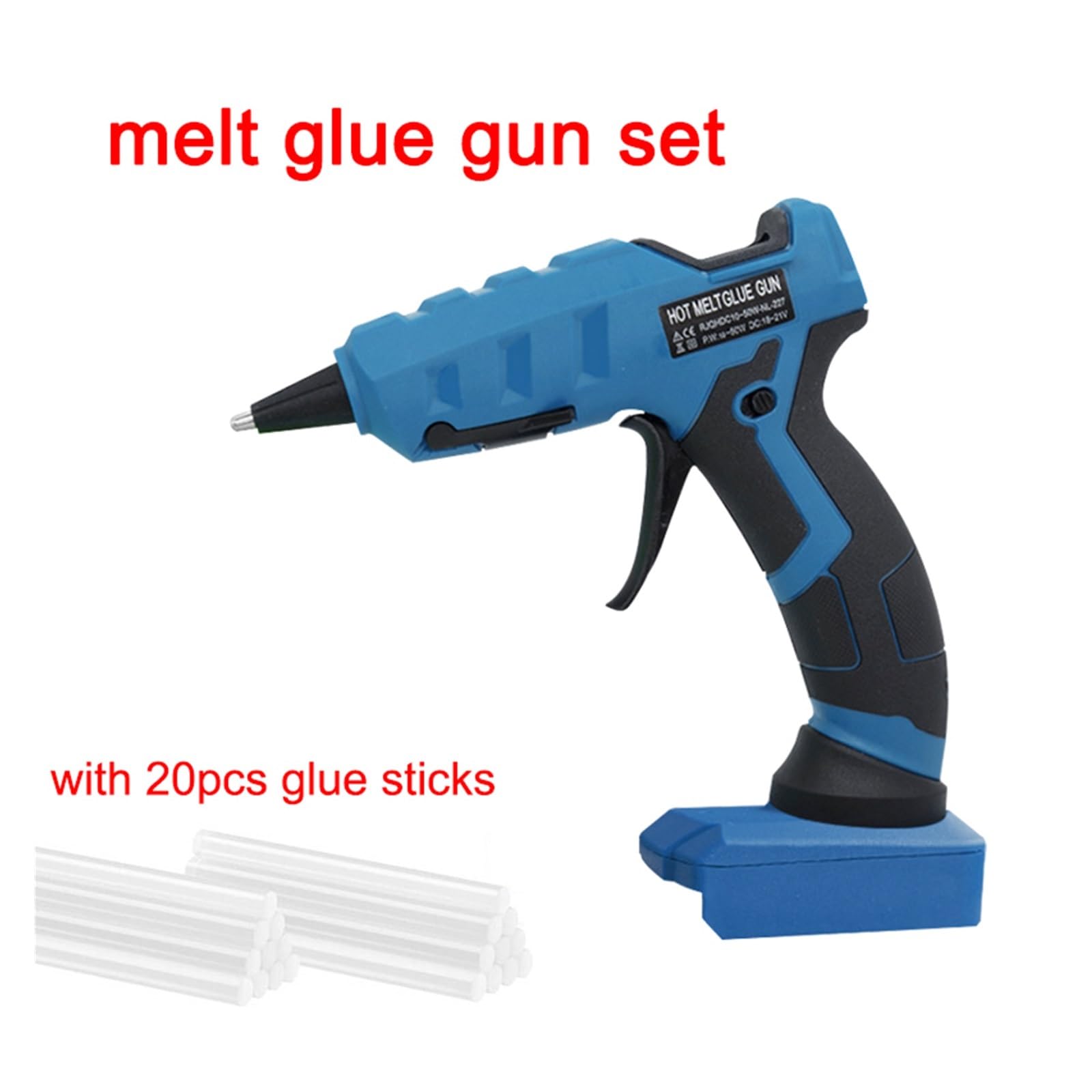 Pistola de pegamento para derretir, para manualida Pistola De Pegamento De Fusión En Caliente Inalámbrica For Batería De Iones De Litio De 18V/20V, Pistola De Pegamento De Fusión En Caliente De Precal