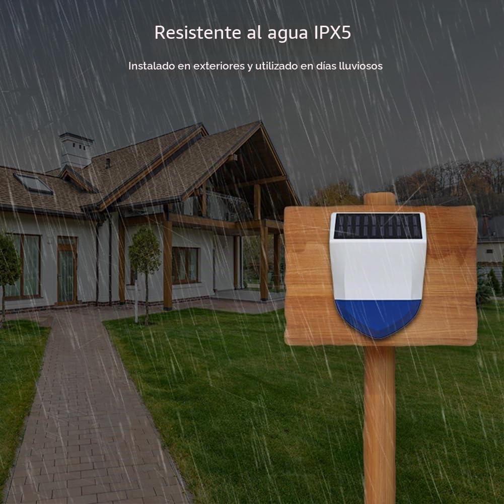 Tuya WiFi Sirena Alarma Exterior Sonido y Luz Alarma Impermeable Solar Sonido Luz Alarmas