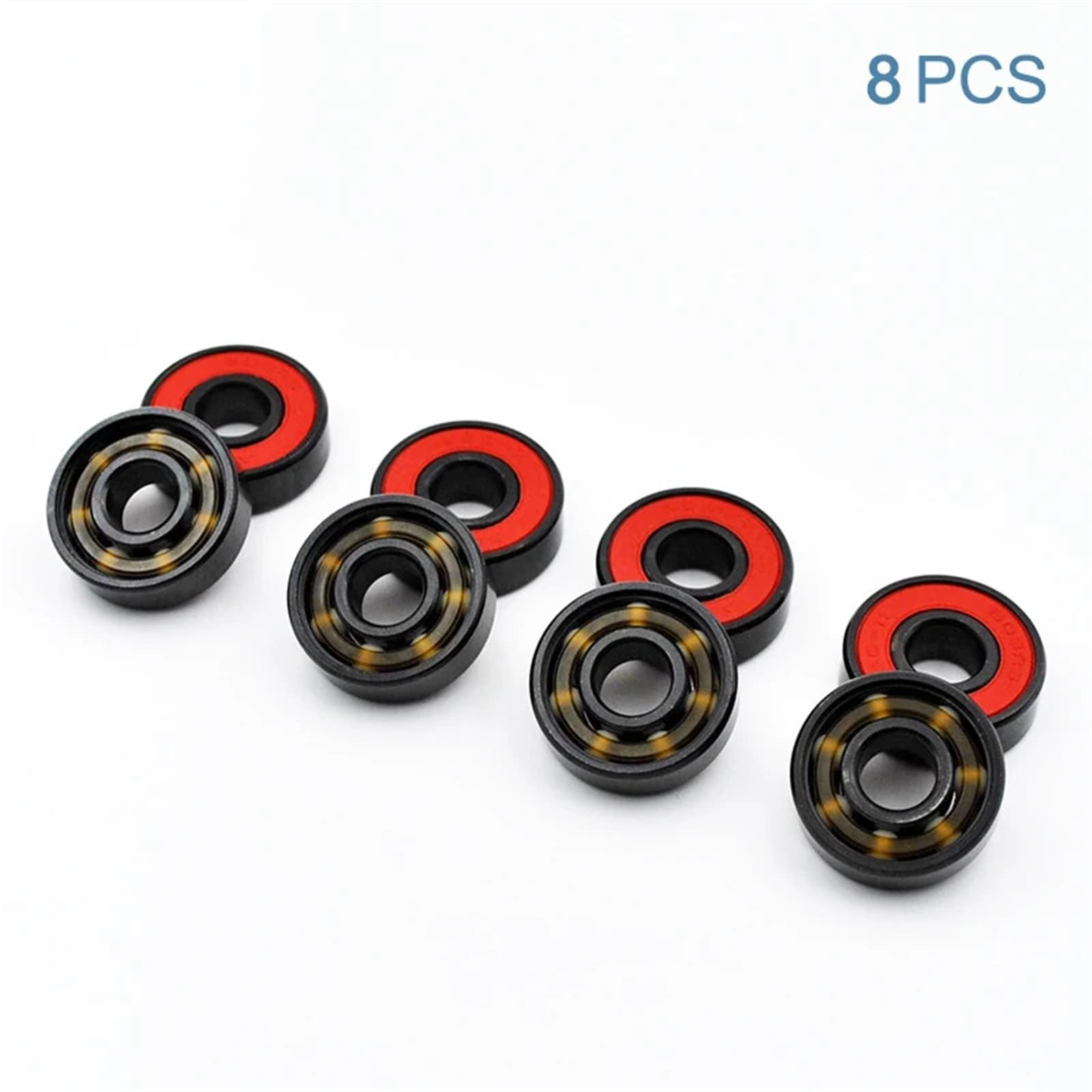 8 Piezas 608 2RS Rodamiento de Bolas de cerámica híbrido 8 * 22 * 7 mm ABEC-11 Rodamientos en Miniatura for Ruedas de Patines y patinetas de Alta Velocidad