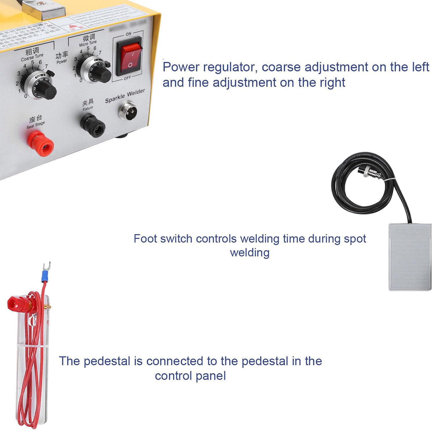 Saldatrice a Punti per Gioielli, saldatrice a Punti Pulse Sparkle, saldatrice a Punti Laser Portatile, saldatrice Laser per Gioielli, saldatrice con Controllo a Pedale per Uso Dome
