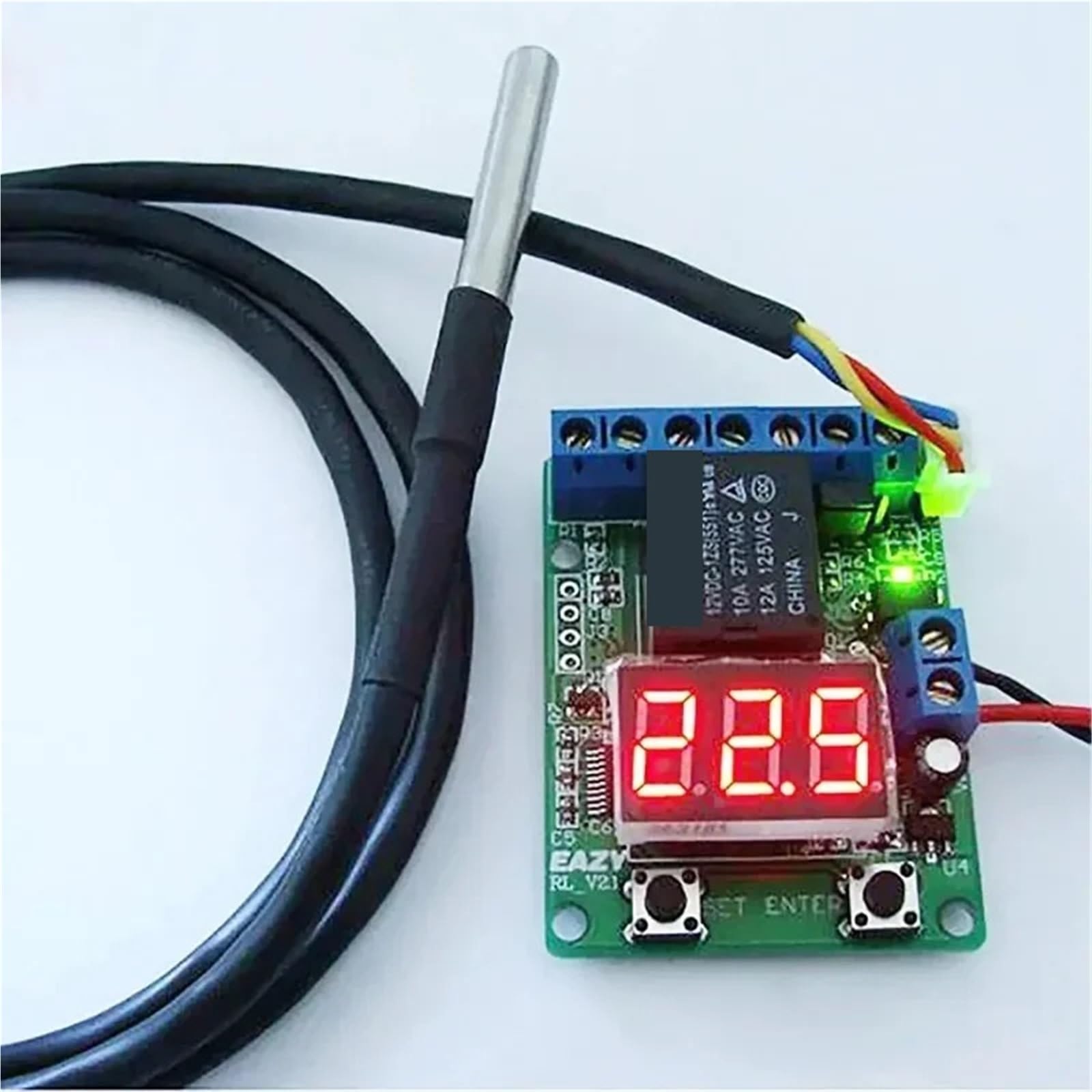 1 sensor de temperatura impermeable DS18B atornillado con cable de acero inoxidable de 1 m, 2 m, 3 m, 4 m, 5 m (DS18B20 5 m, 1 unidad)