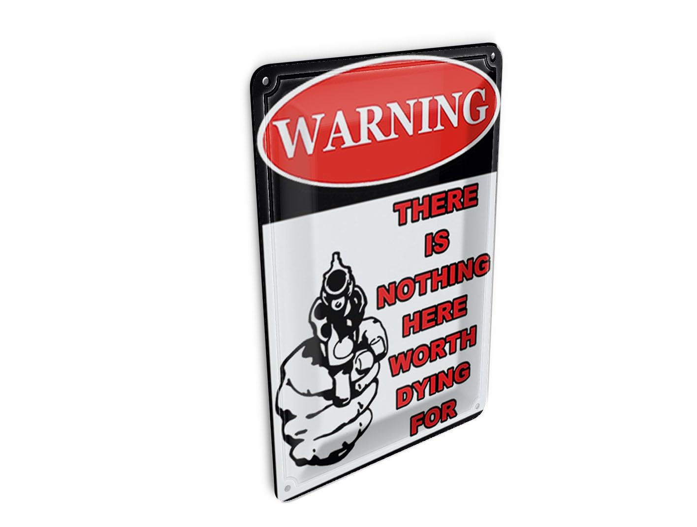 Femer Tin Postcard Saying 10 x 14 cm Warning There Is Nothing Here Decorative Sign