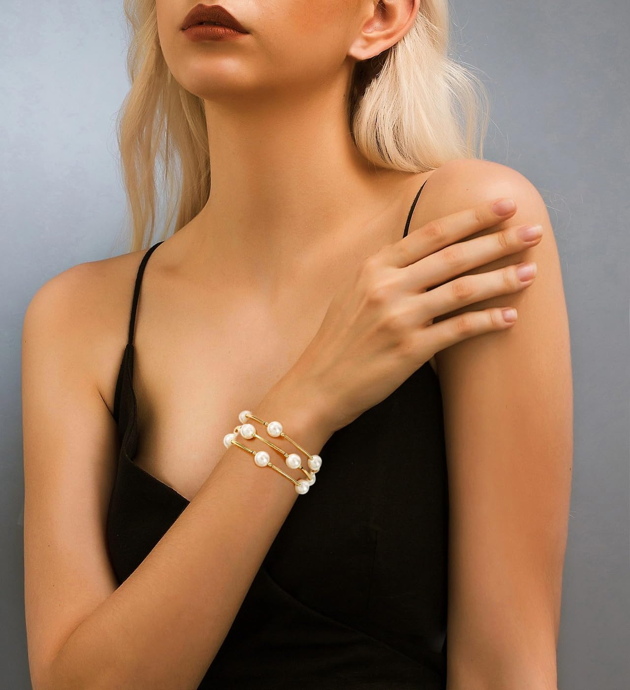 Elegance 11 designs 10mm Crystal White Pearl Blessing Bracelet - Image 3