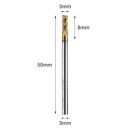 Miniatura 2 de ACCUT A4KES - Fresa cuadrada de carburo de 0.118 pulgadas (0.118 in), juego de brocas de fresado de 4 flautas para acero, acero forjado, acero