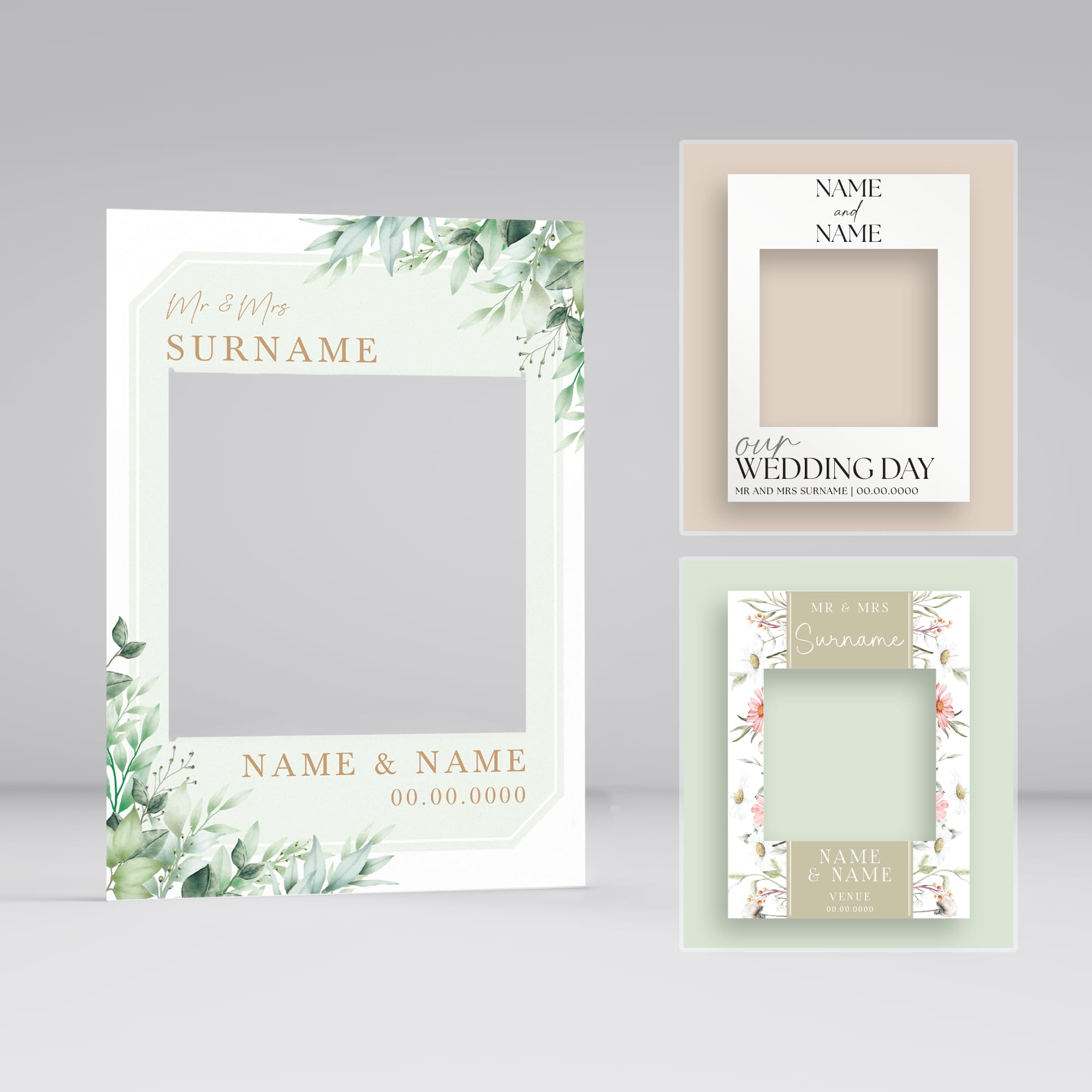 Customisable Wedding Selfie Frame Bespoke Floral Personalised Wedding Decoration Ideal Party Gift