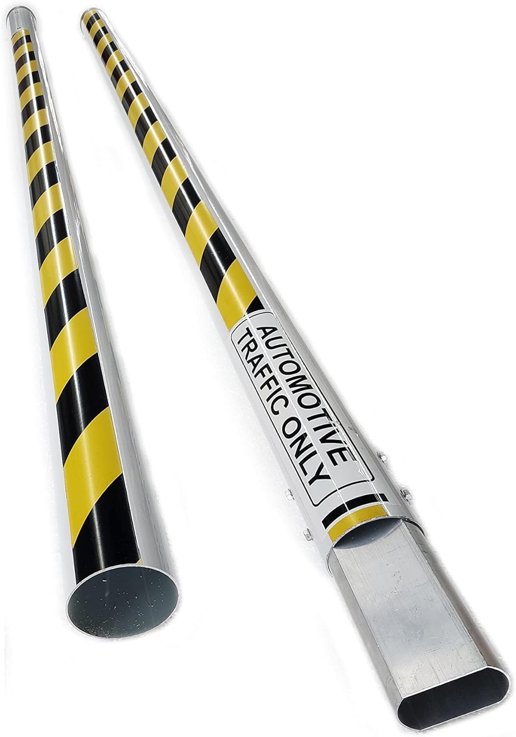 Parking Barrier Arm 10ft 2 pieces X 5 ft Aluminum Round Replacement Arm for Gate Operator (With Yellow/Black Stripes)