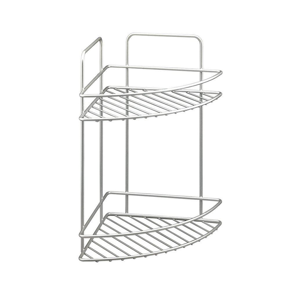 Metaltex Reflex 2Tier Corner Bathroom Shelf, Silver Amazon.in Home
