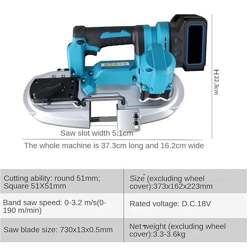 Cordless Band Saw ,18V 4800RPM Reciprocating Saw for Wood Metal Cutting, Quick-Change Blade, LED Light, Wireless 3.3kg 6 Cordless Band Saw ,18V 4800RPM Reciprocating Saw for Wood Metal Cutting, Quick-Change Blade, LED Light, Wireless 3.3kg - Image 6