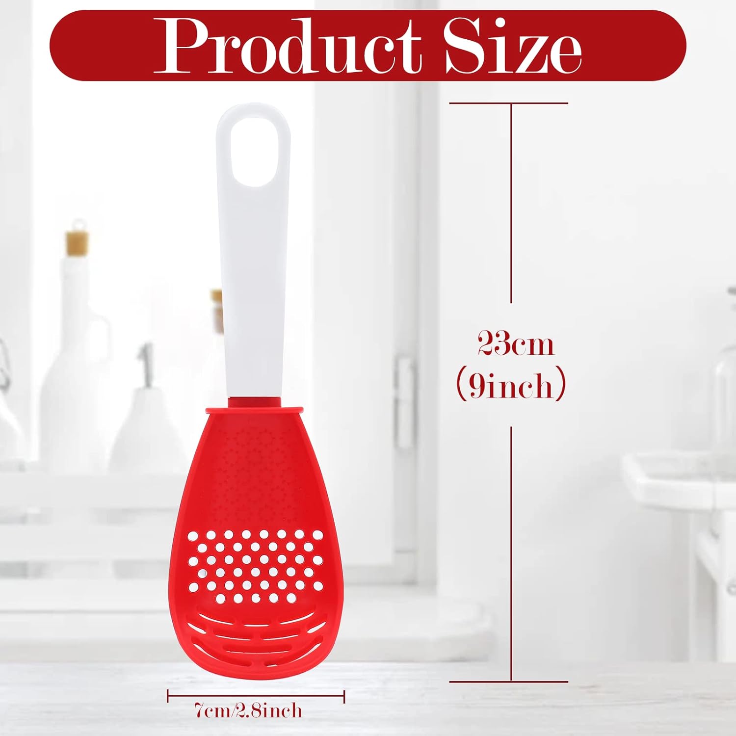 N/C 2Pcs Multifunctional Cooking Spoons, PP Kitchen Spoon for Draining Grinding, Non-Toxic Kitchen Cooking Tools Red and Black R 9 x 3in 20210926: Home & Kitchen