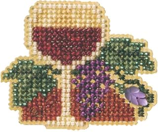 Wine Glass Beaded Counted Cross Stitch Ornament Kit Mill Hill 2007 Spring Bouquet MH18-7102
