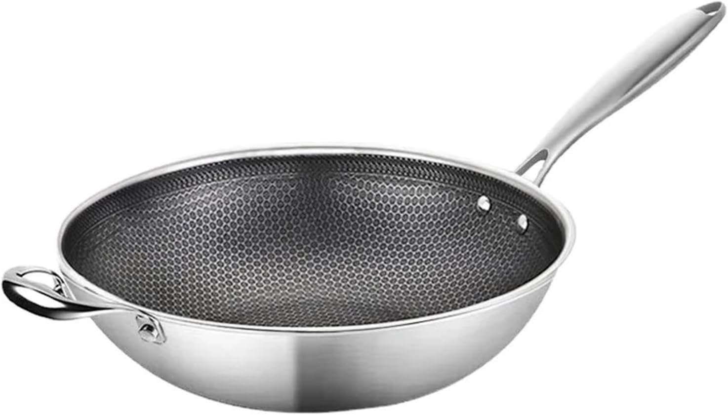 Non-Stick Stainless Steel Honeycomb Pan For Gas And Induction Cooktops, 32cm/34cm(E 32CM double-side)